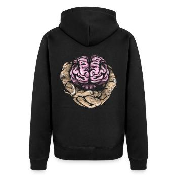 Cadeau psychologue - Veste à capuche bio Premium Unisexe - noir - Dos - Nico (187cm)