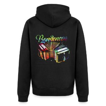 Bandoneon cadeau instrument à vent - Veste à capuche bio Premium Unisexe - noir - Dos - Nico (187cm)