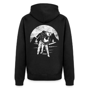 Cadeau krav maga - Veste à capuche bio Premium Unisexe - noir - Dos - Nico (187cm)