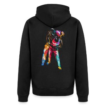 Cadeau krav maga - Veste à capuche bio Premium Unisexe - noir - Dos - Nico (187cm)