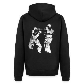 Krav Maga - Unisex Premium Organic Zip Hoodie - black - Back - Nico (187cm)