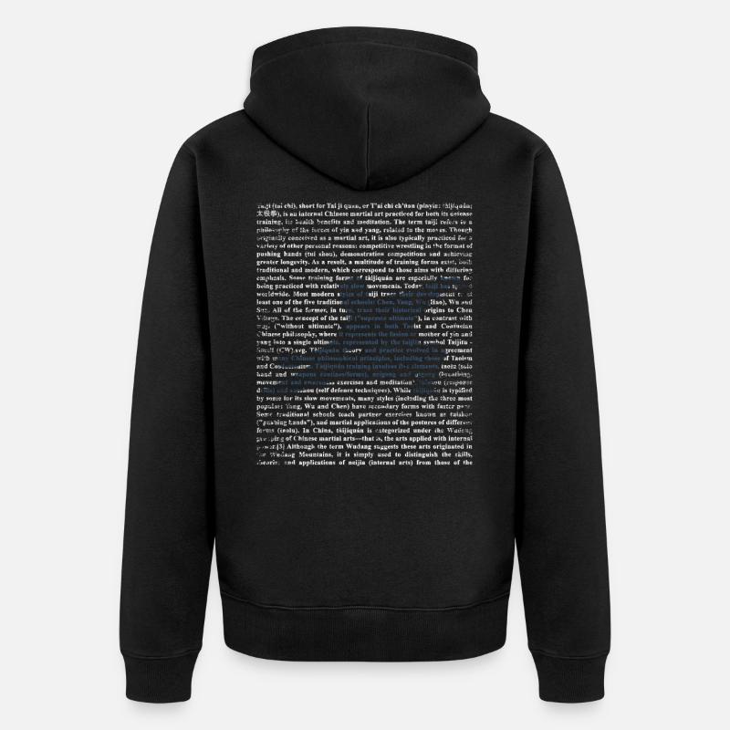 Cadeau de Tai Chi - Veste à capuche bio Premium Unisexe - noir