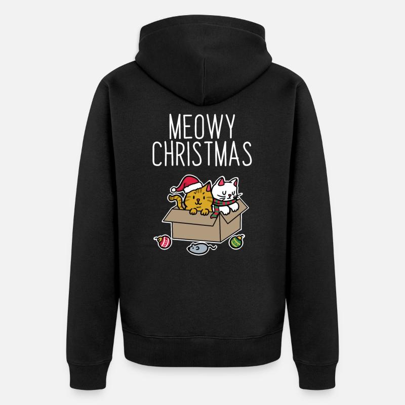 Noël de chats - Veste à capuche bio Premium Unisexe - noir