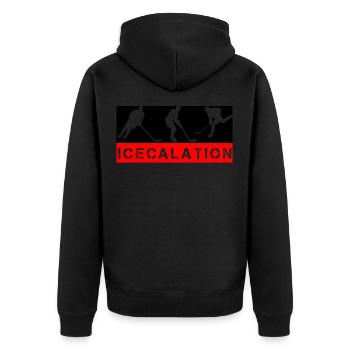 Hockey sur glace, hockey sur glace, hockey sur glace - Veste à capuche bio Premium Unisexe - noir - Dos - Nico (187cm)