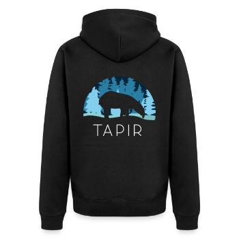 Tapir neige - Veste à capuche bio Premium Unisexe - noir - Dos - Nico (187cm)