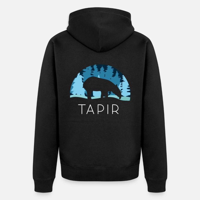 Tapir Schnee - Unisex Premium Bio Zip Hoodie - Schwarz