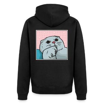 Chat foldex - Veste à capuche bio Premium Unisexe - noir - Dos - Nico (187cm)