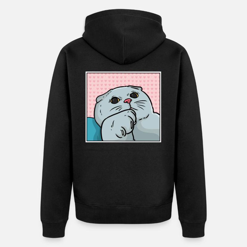 Chat foldex - Veste à capuche bio Premium Unisexe - noir