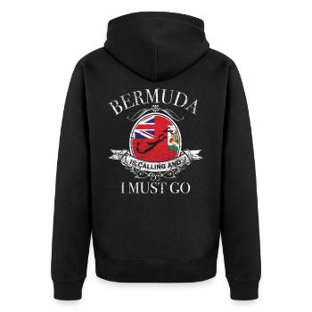 Bermuda gift - Unisex Premium Organic Zip Hoodie - black - Back - Nico (187cm)