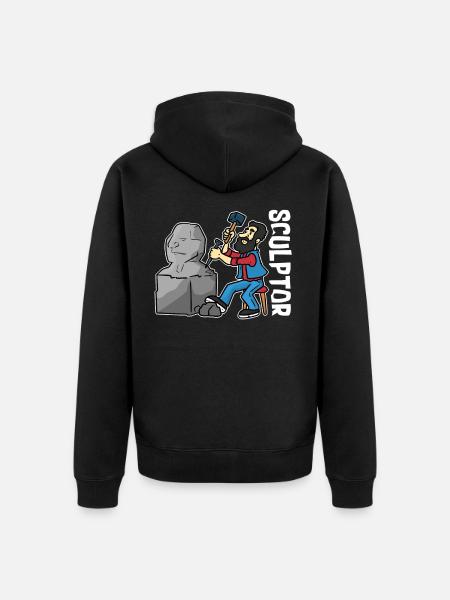 Skulptur Bildhauer - Unisex Premium Bio Zip Hoodie - Schwarz