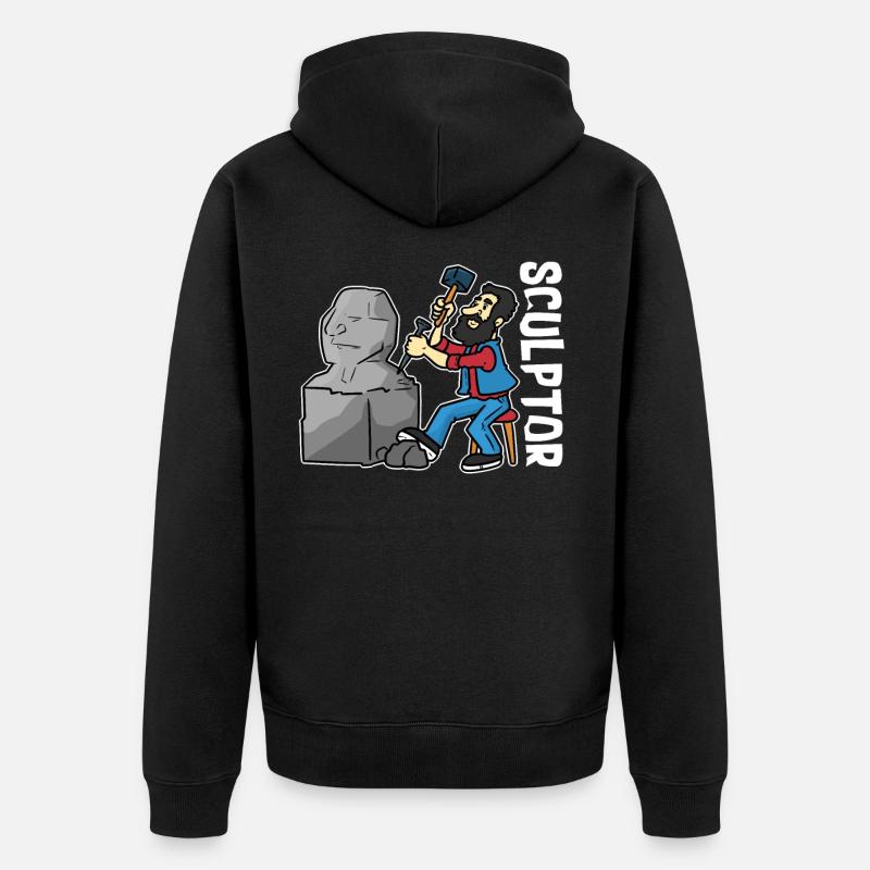 Skulptur Bildhauer - Unisex Premium Bio Zip Hoodie - Schwarz