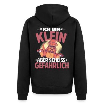 Je suis petit mais merde dinosaure dangereux - Veste à capuche bio Premium Unisexe - noir - Dos - Nico (187cm)