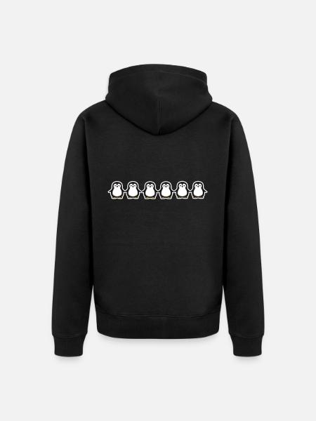 Pinguin - Unisex Premium Bio Zip Hoodie - Schwarz