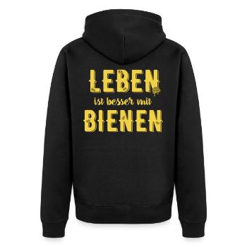 Abeille - Veste à capuche bio Premium Unisexe - noir - Dos - Nico (187cm)