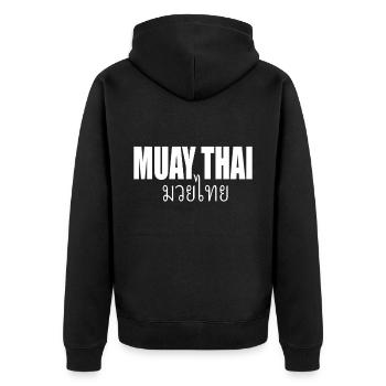 Muay Thai - Veste à capuche bio Premium Unisexe - noir - Dos - Nico (187cm)