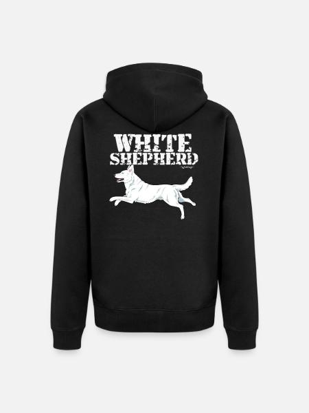 Weißer Schäferhund - Unisex Premium Bio Zip Hoodie - Schwarz