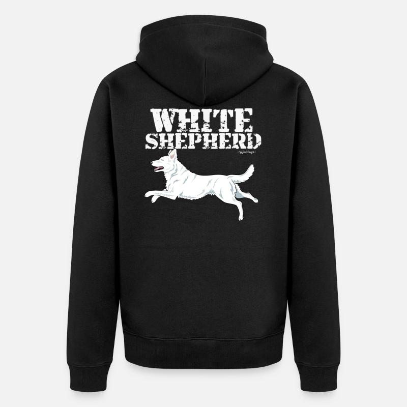 Weißer Schäferhund - Unisex Premium Bio Zip Hoodie - Schwarz