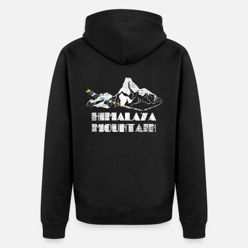 Himalaya Geschenk - Unisex Premium Bio Zip Hoodie - Schwarz