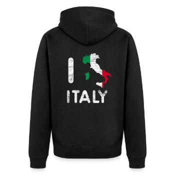 Cadeau Italie - Veste à capuche bio Premium Unisexe - noir - Dos - Nico (187cm)