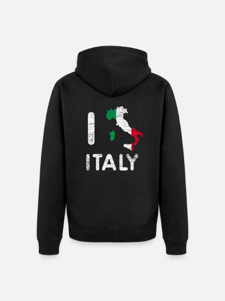 Italy gift - Unisex Premium Organic Zip Hoodie - black