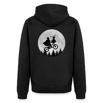 happy feast Santa Claus - Unisex Premium Organic Zip Hoodie - black - Back - Nico (187cm)