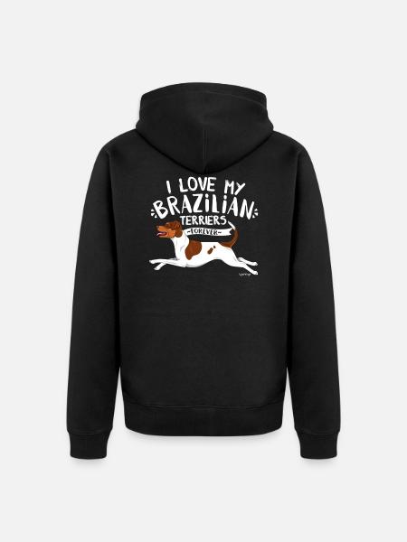 Terrier Brésilien Love3 - Veste à capuche bio Premium Unisexe - noir