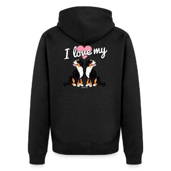 Amour bernois - Veste à capuche bio Premium Unisexe - noir - Dos - Nico (187cm)