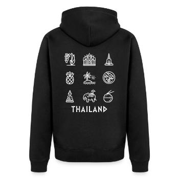 Thaïlande - Veste à capuche bio Premium Unisexe - noir - Dos - Nico (187cm)