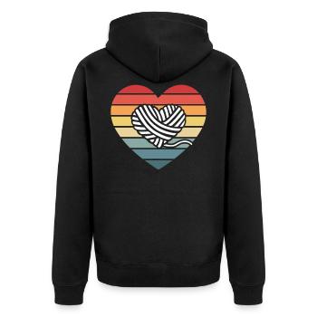 Crochet amour - Veste à capuche bio Premium Unisexe - noir - Dos - Nico (187cm)