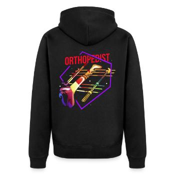 Orthopedist gift - Unisex Premium Organic Zip Hoodie - black - Back - Nico (187cm)