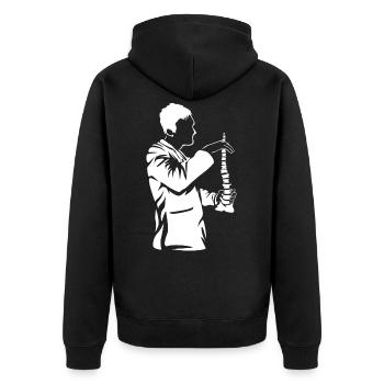 orthopedist - Unisex Premium Organic Zip Hoodie - black - Back - Nico (187cm)