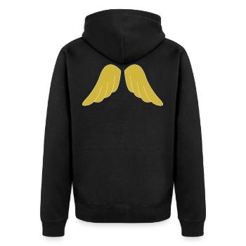 Wings like an angel - Unisex Premium Organic Zip Hoodie - black - Back - Nico (187cm)