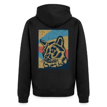 Tonkanese gift - Unisex Premium Organic Zip Hoodie - black - Back - Nico (187cm)