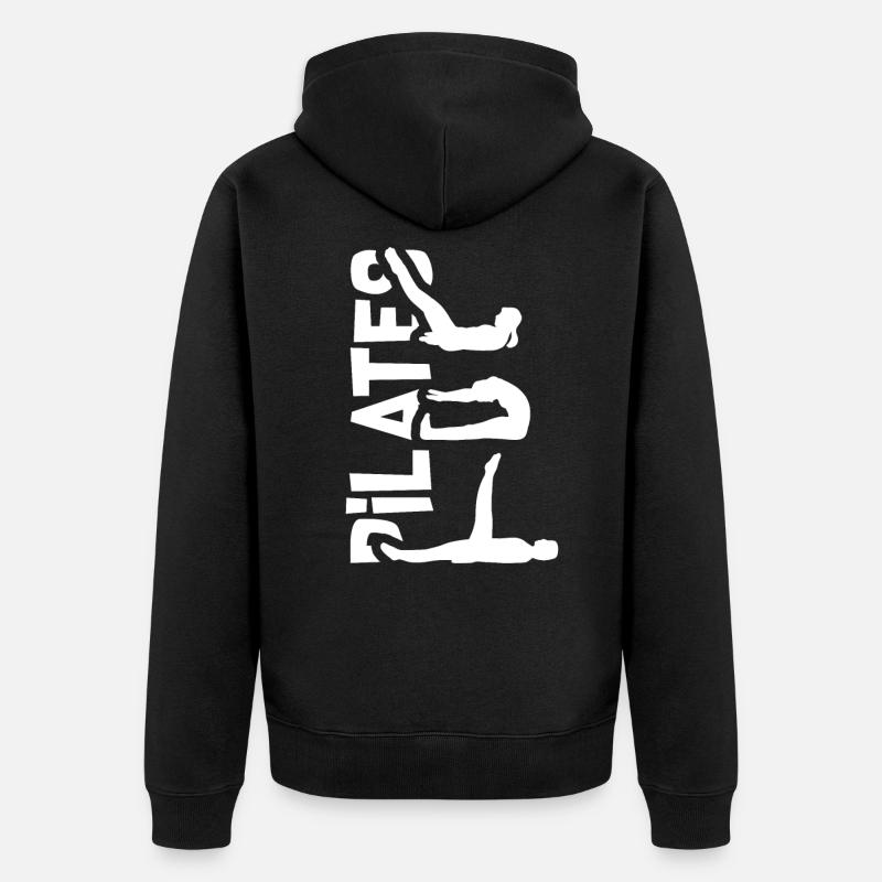 Pilates Silhouette - Unisex Premium Bio Zip Hoodie - Schwarz