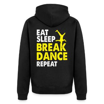 Breakdancing - Unisex Premium Organic Zip Hoodie - black - Back - Nico (187cm)