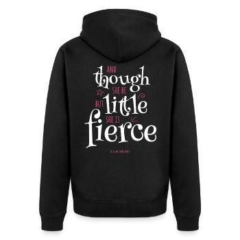 Though She Be But Little She Is Fierce Shakespeare - Unisex Premium Organic Zip Hoodie - black - Back - Nico (187cm)