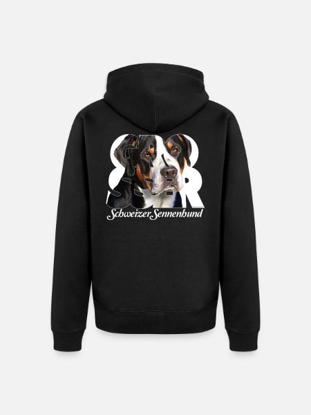 Grosser Schweizer Sennenhund - Veste à capuche bio Premium Unisexe - noir