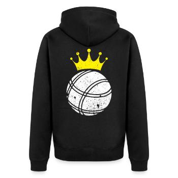 Boule ball - Unisex Premium Organic Zip Hoodie - black - Back - Nico (187cm)