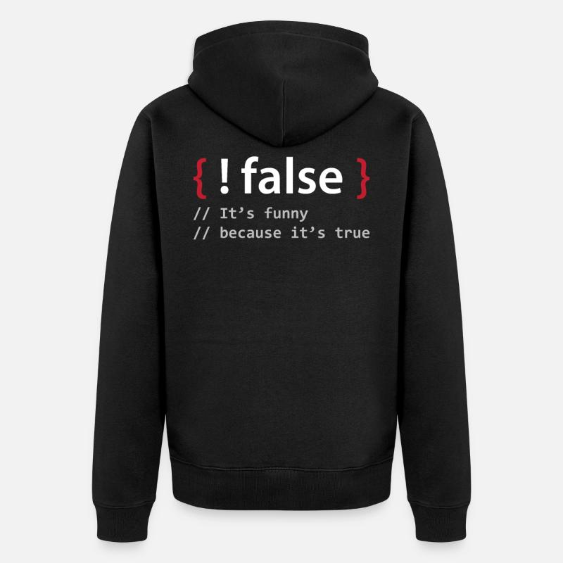 Programmierer Geschenk Nerd - Unisex Premium Bio Zip Hoodie - Schwarz