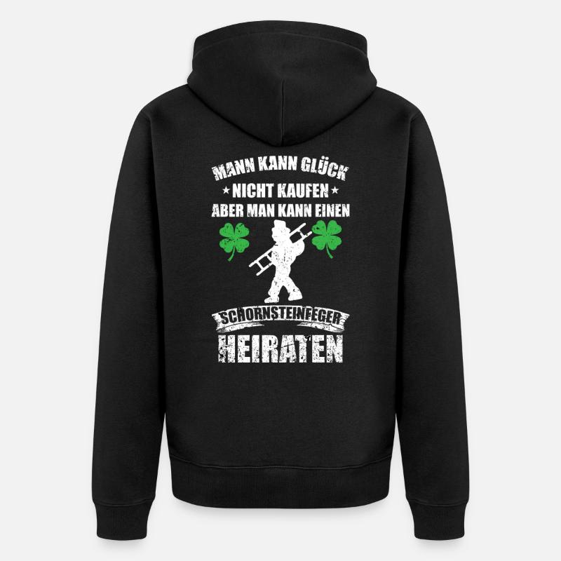 Schornsteinfeger Geschenkidee - Unisex Premium Bio Zip Hoodie - Schwarz