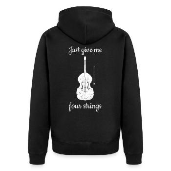 Kontrabass - Unisex Premium Bio Zip Hoodie - Schwarz - Hinten - Nico (187cm)