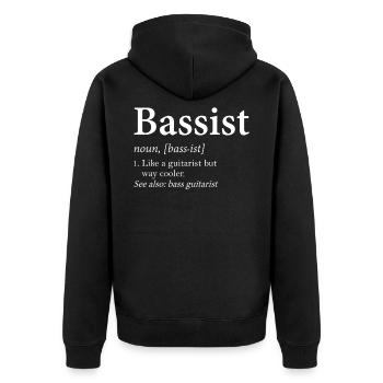 Bassist Definition - Unisex Premium Organic Zip Hoodie - black - Back - Nico (187cm)
