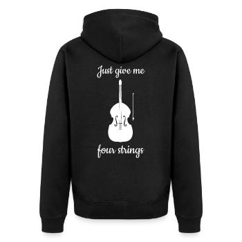 Kontrabass - Unisex Premium Bio Zip Hoodie - Schwarz - Hinten - Nico (187cm)