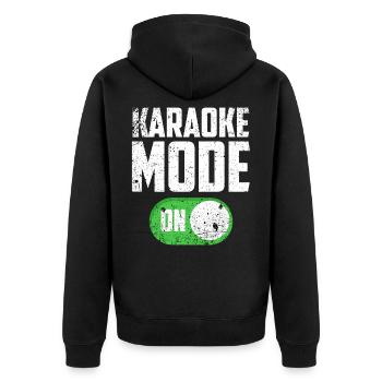 Karaoke - Unisex Premium Bio Zip Hoodie - Schwarz - Hinten - Nico (187cm)
