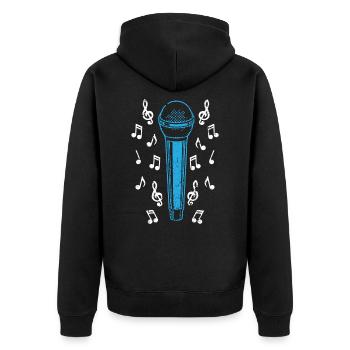 Karaoke - Unisex Premium Bio Zip Hoodie - Schwarz - Hinten - Nico (187cm)