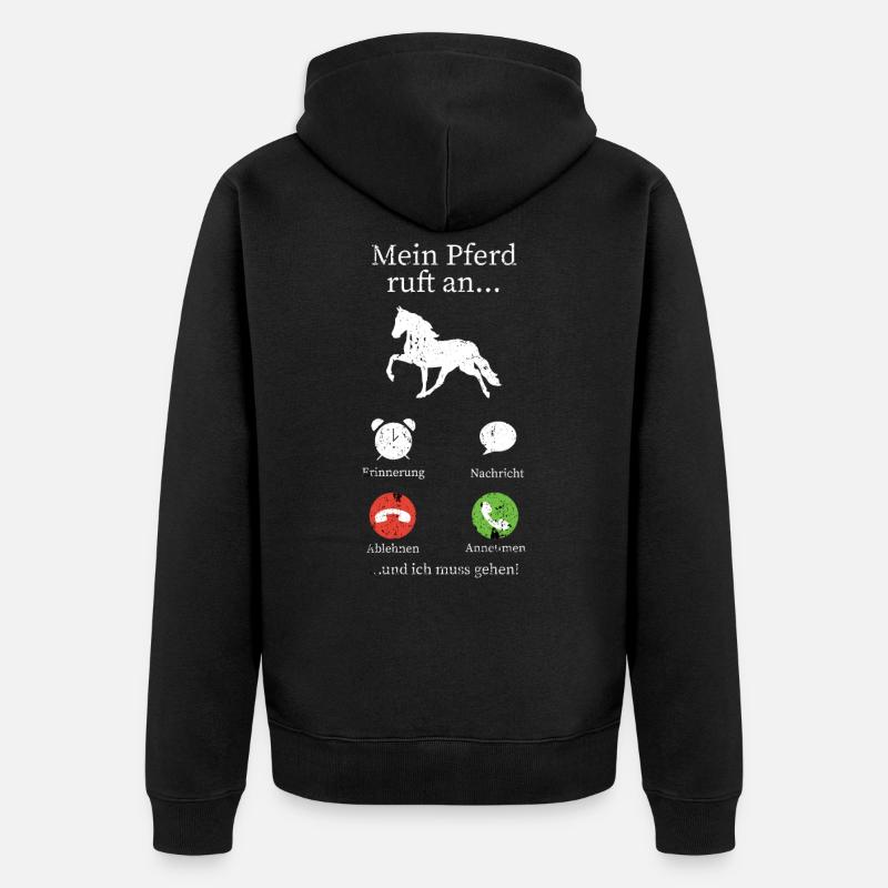 Pferde Pferdespruch - Unisex Premium Bio Zip Hoodie - Schwarz
