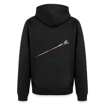 Karna Geschenk - Unisex Premium Bio Zip Hoodie - Schwarz - Hinten - Nico (187cm)