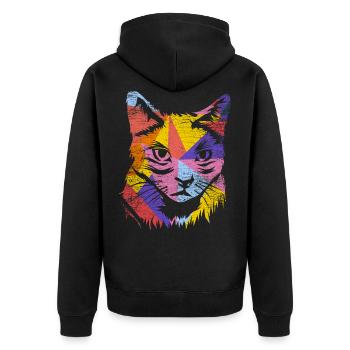 Thai cats gift - Unisex Premium Organic Zip Hoodie - black - Back - Nico (187cm)