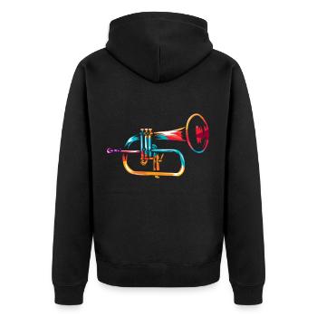 Flugelhorn trumpet - Unisex Premium Organic Zip Hoodie - black - Back - Nico (187cm)