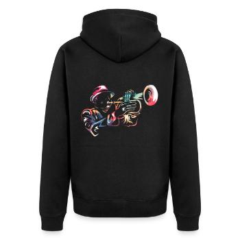 Flugelhorn trumpet - Unisex Premium Organic Zip Hoodie - black - Back - Nico (187cm)